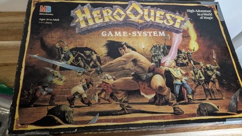 Vintage 4101 Hero Quest Board Game System Milton Bradley 1989/1990 Incomplete