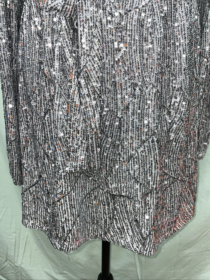 Vestido Brillante Para Mujer Elegante Secuencia Talla L Cóctel Vacaciones Nochevieja Foto 4 de 4