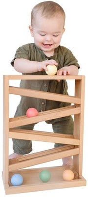 Montessori Ball Tracker Wooden Ball Drop - Ramp Maze Run Track Toy for 3 Year