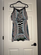 Express Sleeveless Zebra And Geometric Print Dress Medium 