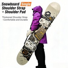 Single Ski Carry Strap - Padded Shoulder Sling, Anti-Slip Snowboard Carrier
