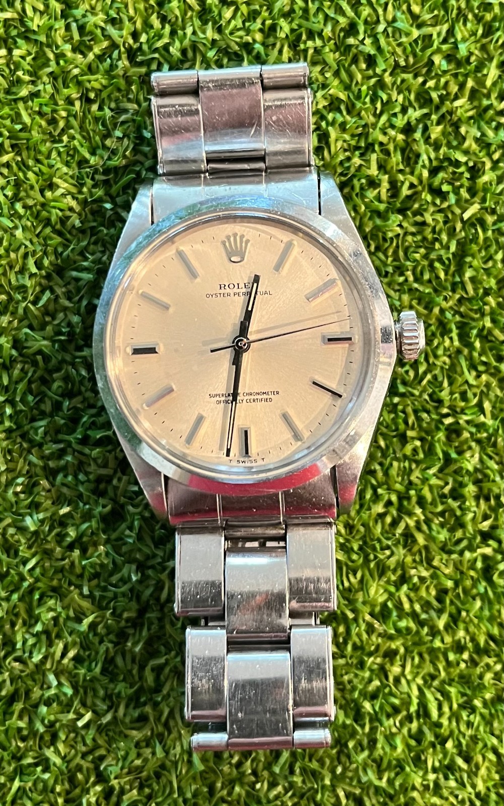 Rolex Stainless Steel Oyster Perpetual 1002 34MM  Silver dial