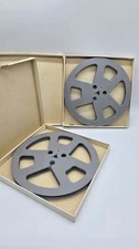 2× 7" Take-Up Reels w/ Original Boxes Concert 1800' Polyester Tape Hubs USA