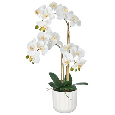Kunstpflanze Phalaenopsis, Farbe weiß, Real Touch,  inkl. Melamin-Topf, Höhe ca.
