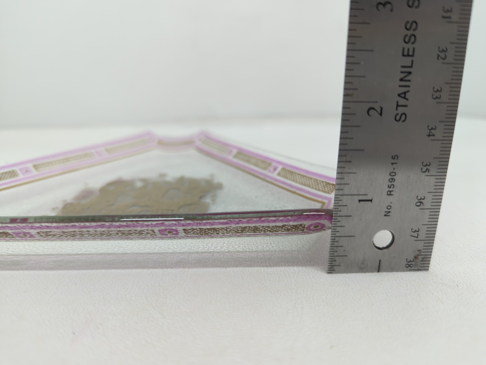 Vintage Georges Briard Triangular Glass Dish Olympia Pattern MID CENTURY HTF 7"