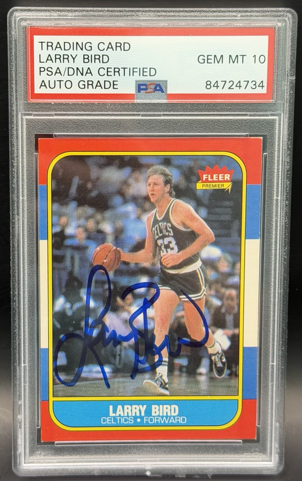 Larry Bird Signed 1986 Fleer Basketball #9 Celtics PSA/DNA Gem 10 AUTO