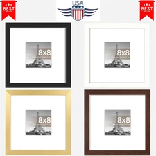 8X8 Picture Frame: Display 4X4 with Mat or 8X8 without Mat, Wall Hanging, Black*