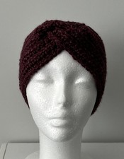 Crochet Headband Ear Warmer with a Twist Crimson Red Warm Cozy