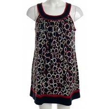 Y2K 2000s XOXO Short Dress Women Size M Black Beige Red Scoop Neck Retro Mod