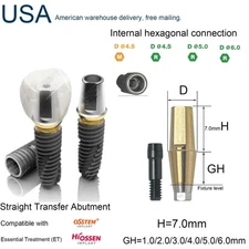 US Fits Hiossen ET Anatomic Straight Abutment Regular/Mini Platform 7.0mm Height