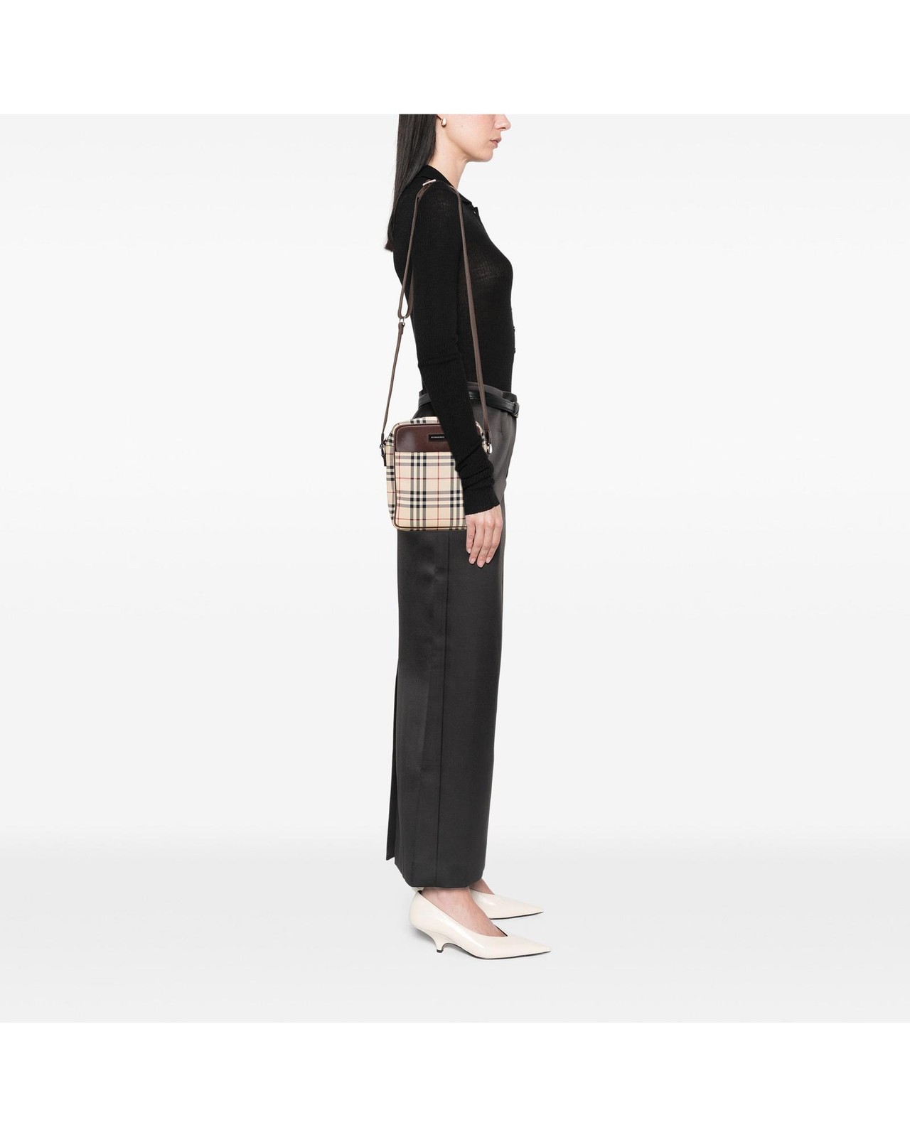 Preloved burberry Small Check Pattern Crossbody B… - image 11