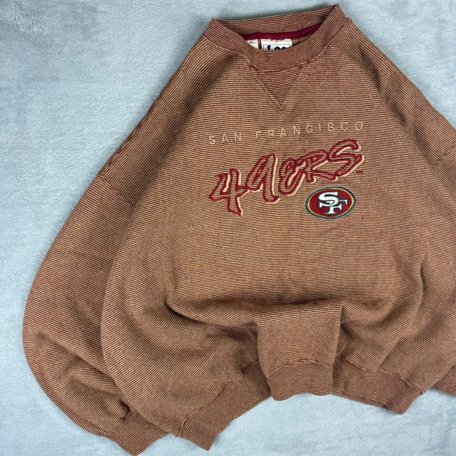VTG Lee Sport x San Francisco 49ers 1990s NFL Brown Red Oversized 2XL Sweatshirt image 2
