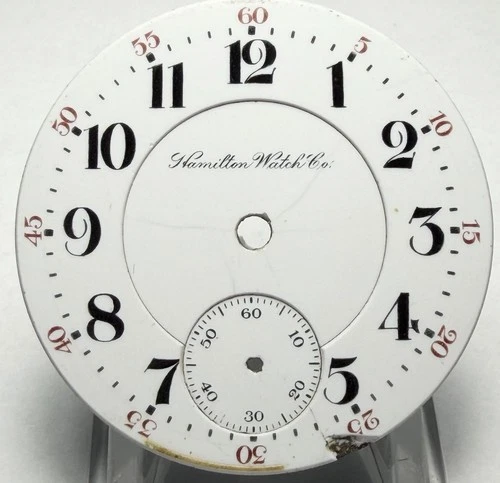 Antique Hamilton Watch co  Pocket Watch Dial ONLY 45.2mm