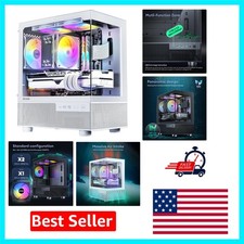 Aqua 3 Micro ATX Case with Panoramic Tempered Glass 3 ARGB Fans - White