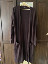 F&F chocolate brown longline cardigan in size UK20