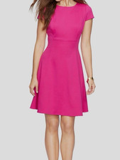 American Living Ralph Lauren Dress 16 Pink Short Sleeve Textured A Line Career