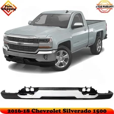 Front Valance Textured & Skid Plate Chrome For 2016-18 Chevrolet Silverado 1500
