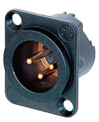 NEUTRIK NC3MD-LX-B DLX series XLR Male Panel Mount Black & Gold Con. - Brand New