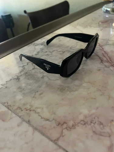 Prada PR17WS 1AB5S049 Women's Sunglasses 49 mm Black / Dark Grey Lens Thick Lens