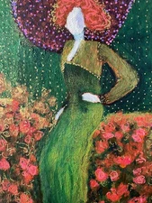 Original Painting Direct From Artist. 5x7 Abstract Figurative Acrylics on Canvas