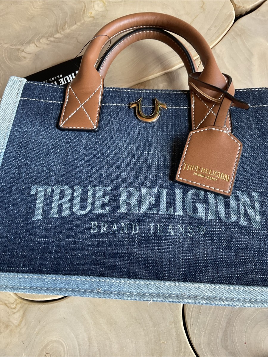 True Religion Denim Crossbody Medium Tote Purse Shoulder Bag