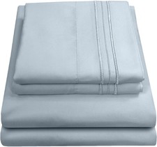 Queen Size Bed Sheets Breathable Luxury Sheets W/ Full Elastic  Secure Corner