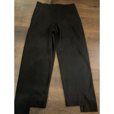 Zara Man Black Pinstripe Straight Leg Trousers Pants Size 31