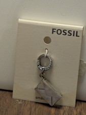 Fossil Silver Tone Envelope Charm Dangle – Small – Original Card – Pre-Owned