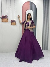 Designer Wedding Lehenga Choli Jacket Chinon Festive Outfit