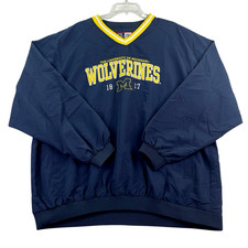 University of Michigan Wolverines Windbreaker Men 2XL Cadre V-Neck Jacket NCAA