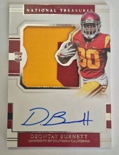 On Card Auto USC 2018 Panini National Treasures Collegiate Deontay Burnett