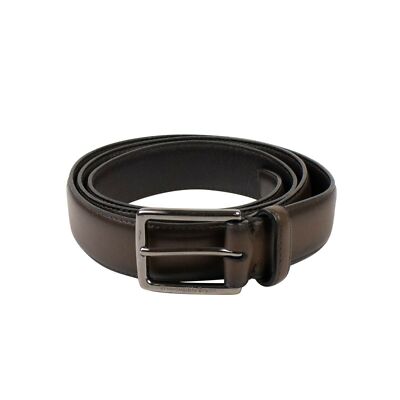 NWT ERMENEGILDO ZEGNA Medium Brown Smooth Leather Belt Size: 85/32 $350