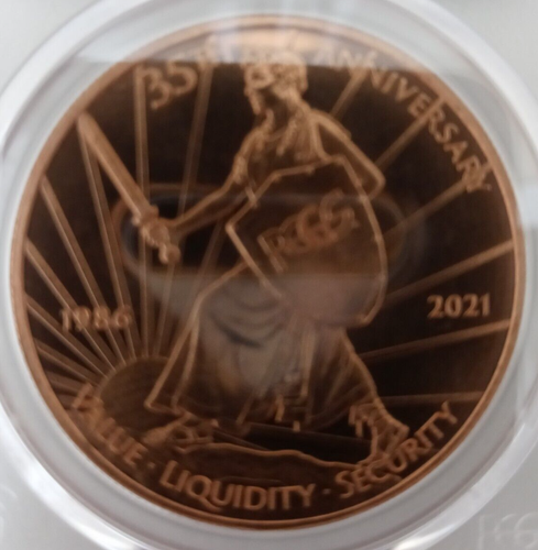 2021 PCGS 35th ANNIVERSARY COPPER MEDAL MS68 RD-  RAREST OF ALL POPULATION OF 10 - Picture 4 of 6
