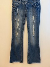 Amethyst Jeans Women's Distress Bootcut Stretch Denim size 11