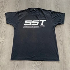 Vintage 80s Savannah Swim Team Faded Black Tee Large Georgia Single Stitch