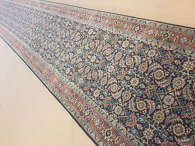 2'.4'' X 21'.4'' Super Fine Geometric Oriental Rug Narrow Long Runner Hand Knotted
