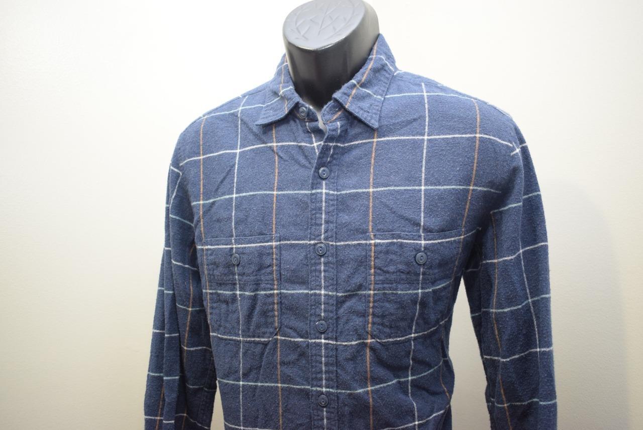 Camisa de campamento de franela J Crew con ventana resistente panel a cuadros manga larga para hombre talla mediana