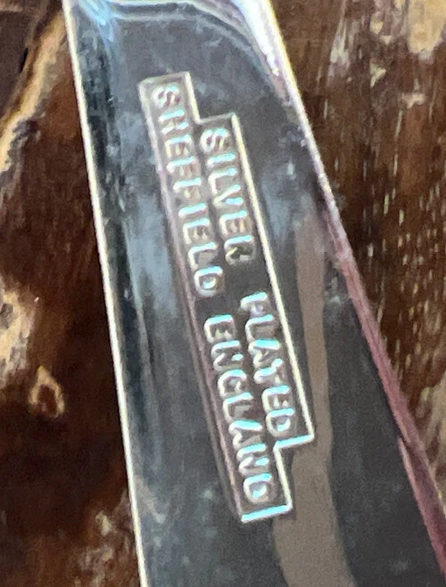 Juego para servir ensaladas - 2 piezas - Plato de plata Sheffield England - 9" - De colección Foto 3 de 4