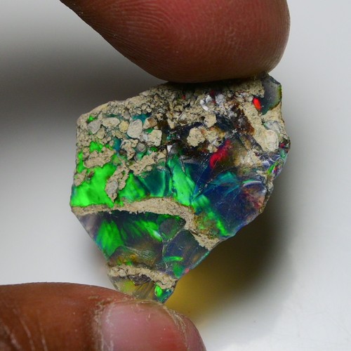 Schwarzopal grob 14,50 kt natürlicher äthiopischer Welo Opal Roh Feuer Jwelleery Grade - Bild 7 von 13