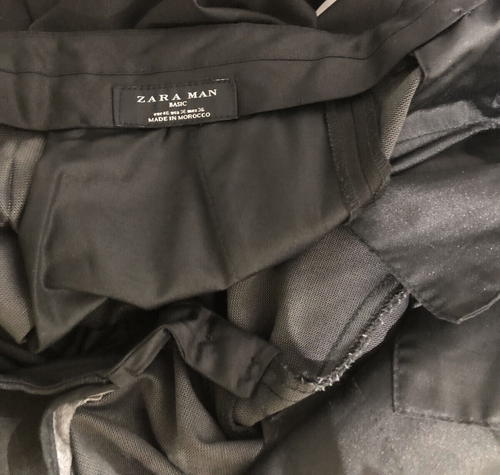 ZARA BASIC PANTALONE UOMO NERO FORMALE TAGLIA W-38"/EUR 46/US 36 L-42,5" (MT05) - Foto 7 di 10