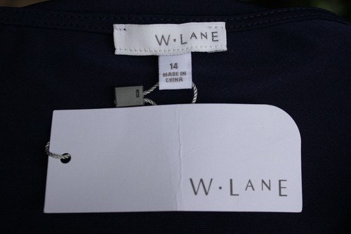 New with Tags RRP $79.99 W Lane Spot Navy Blue White Sz 14 Strap Vneck Gorgeous - Picture 8 of 9