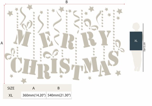 Merry Christmas Hanging Letters Stencil for Painting Walls Furniture Wood CH35 - Picture 13 of 17