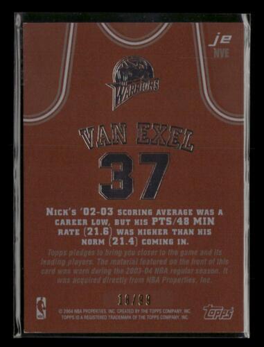 2003-04 Topps Jersey Edition #NVE Nick Van Exel Copper #/99 - Picture 2 of 2
