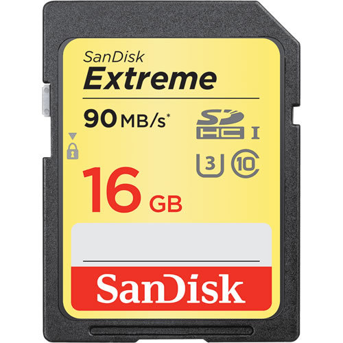 SanDisk 16GB Extreme SD SDHC 90MB/S Class 10 UHS/I U3 Flash