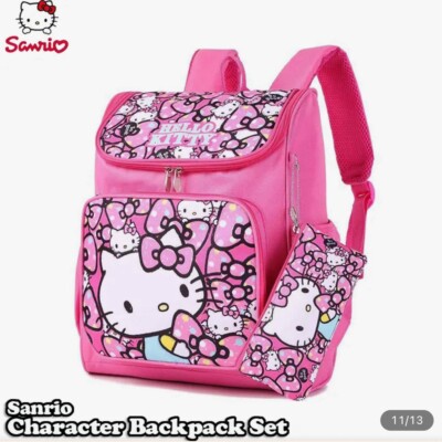 Sanrio Hello Kitty BackPack Bag Pink Back To School Kawaii W Pencil Pouch