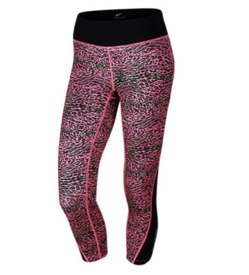 Nike Racer Leopard Legging XS Pink Black Capri Pant