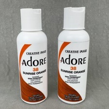 Lot of 2 Adore 38 Sunrise Orange Semi Permanent Hair Dye Color Vegan 4oz/118mL
