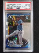2019 GREG JONES RC PSA 10 ***73/99  BOWMAN DRAFT #BDC66 CHROME SHAPPHIRE ED-BLUE