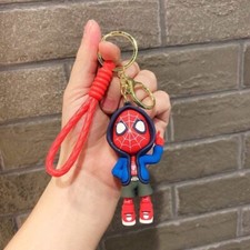 Spider-Man Keychain 3D Anime Silicone Pendant Accessories for Backpack,Handbag