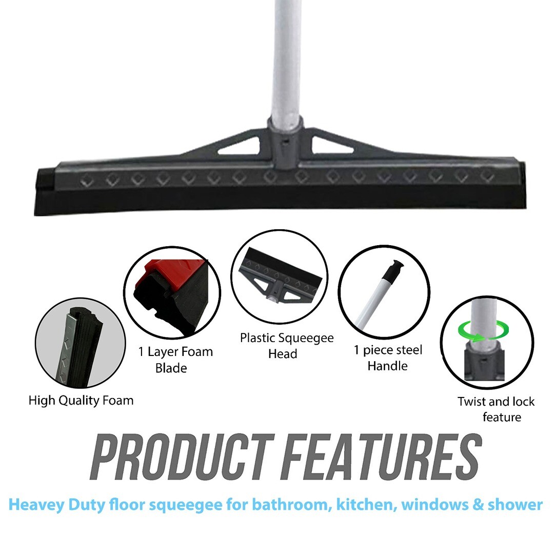 Floor Squeegee Heavy Duty Wet Room Tile Cleaning Rubber Wiper Blade